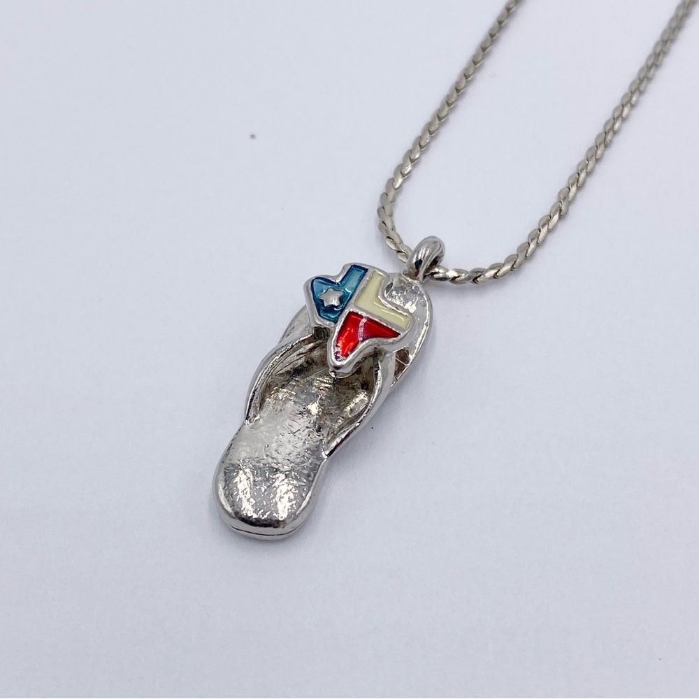 Texas Flip Flop Pendant Necklace